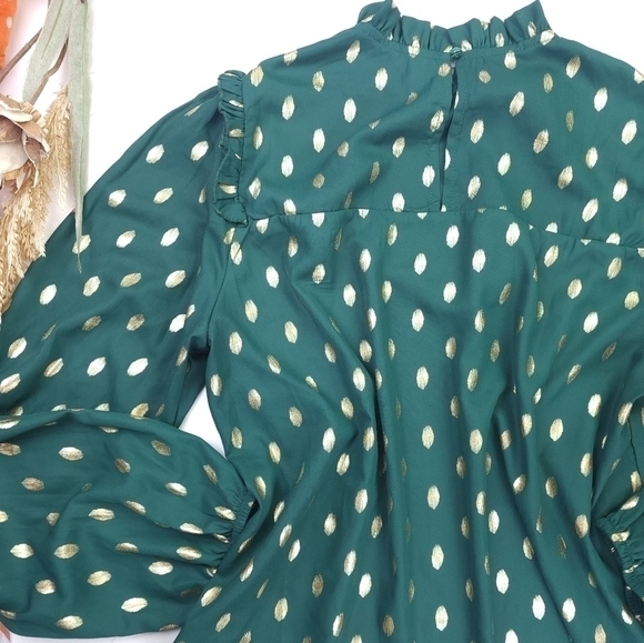 Green Gold Metallic Top Sz XL - Picture 5 of 13
